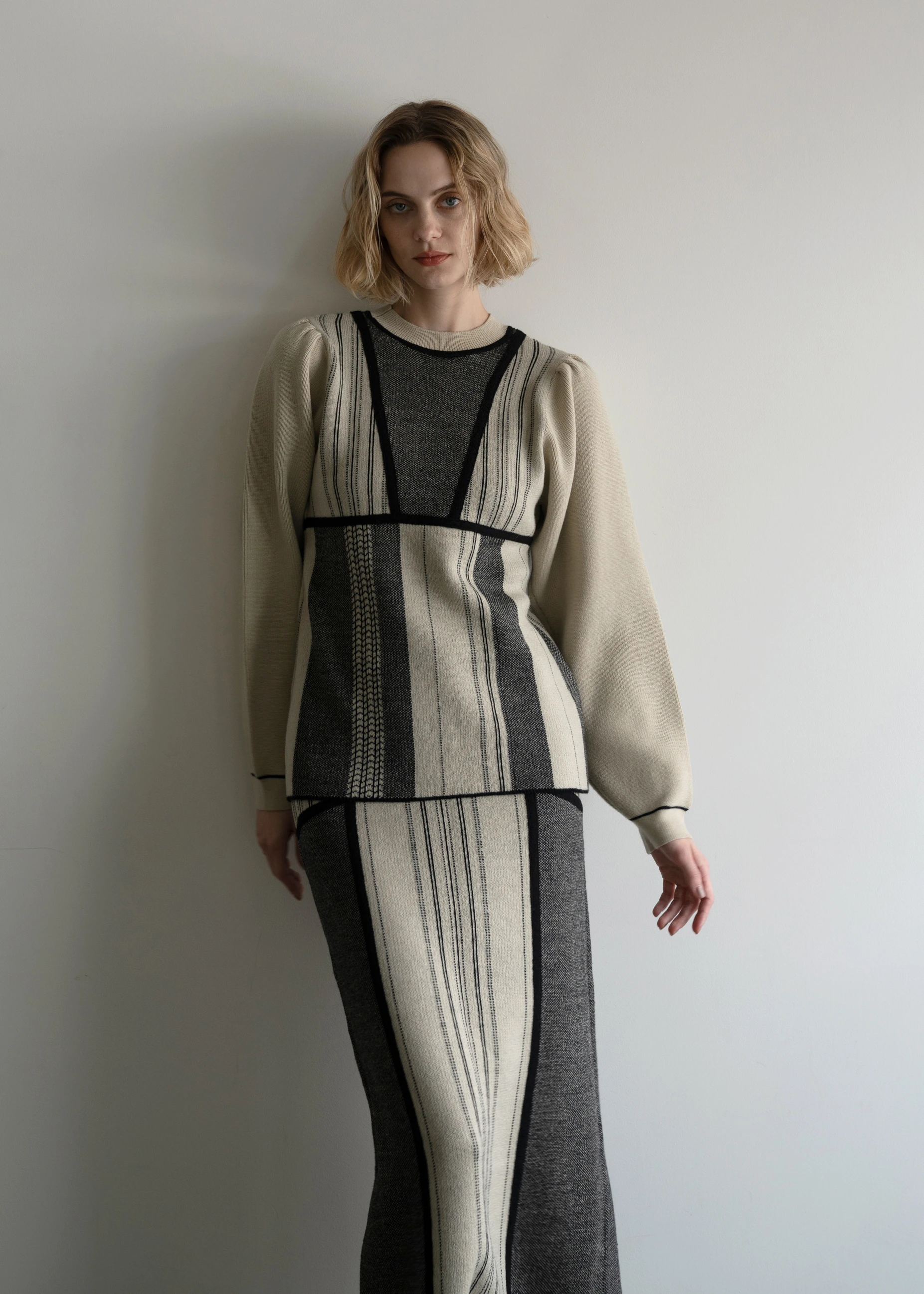 jacquard undulate placement knit