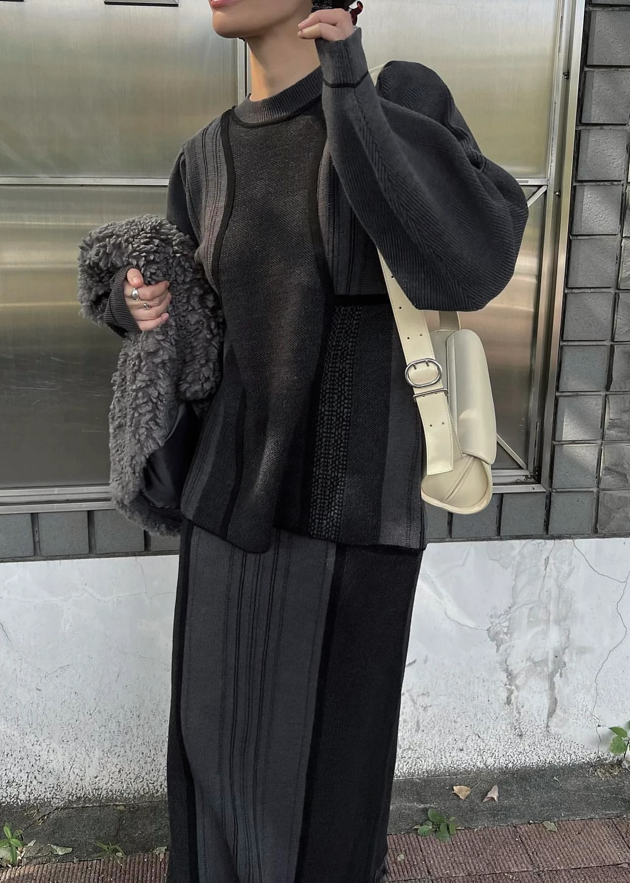 jacquard undulate placement knit / willfully（ウィルフリー）のknit