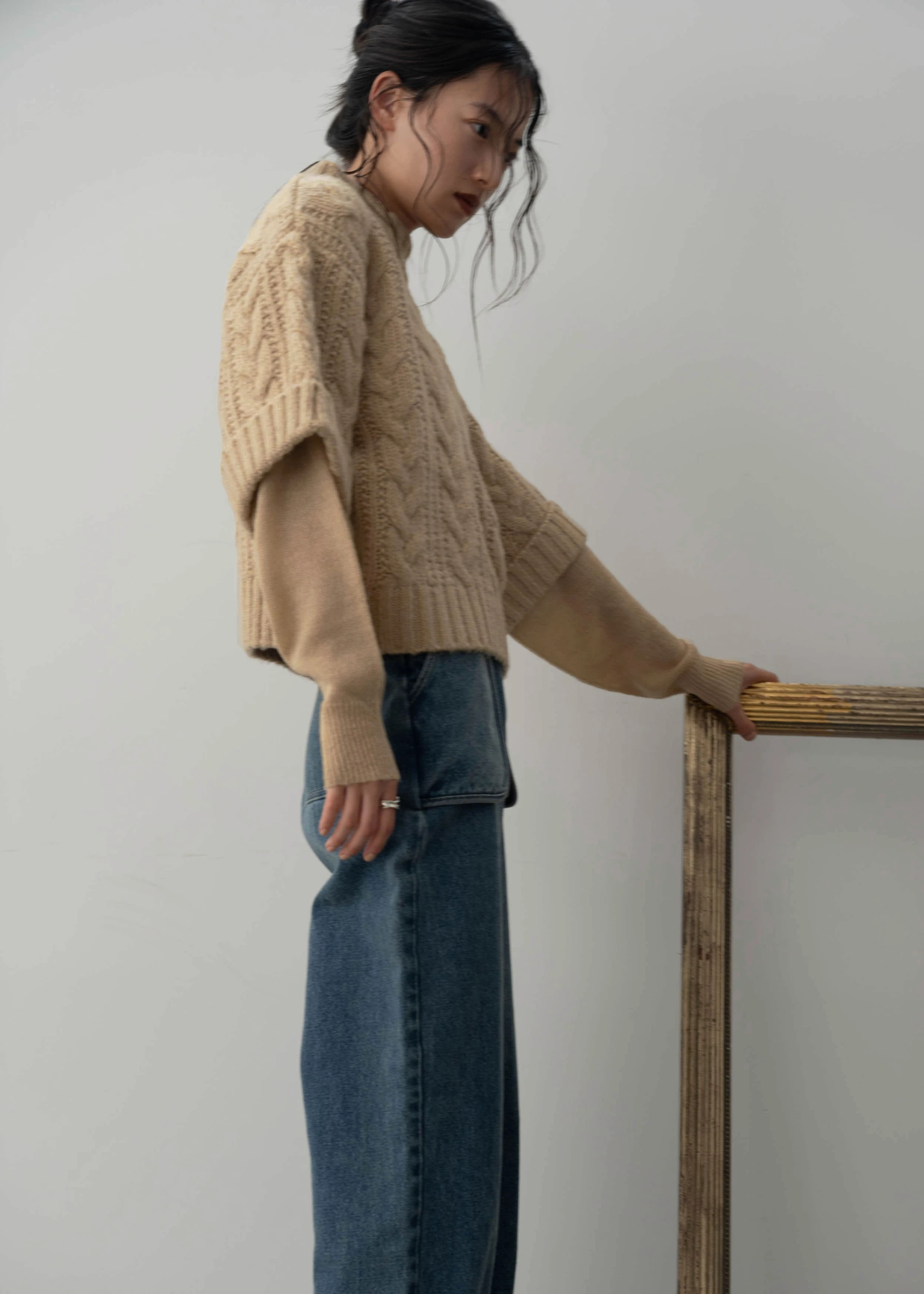 layered cable mock neck knit / willfully（ウィルフリー）のknit通販 