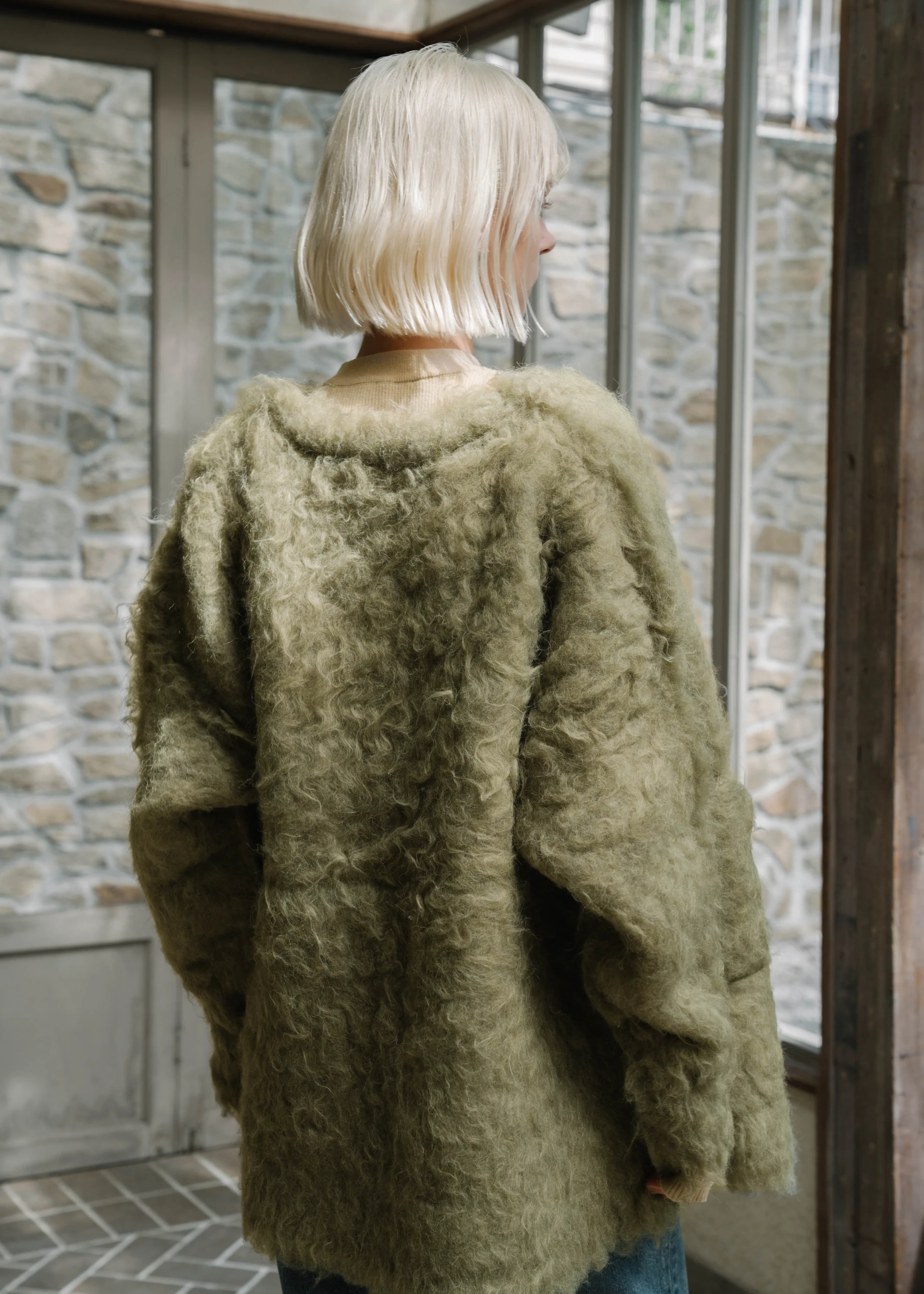 brushed reversible lightly knit cardigan / willfully（ウィルフリー