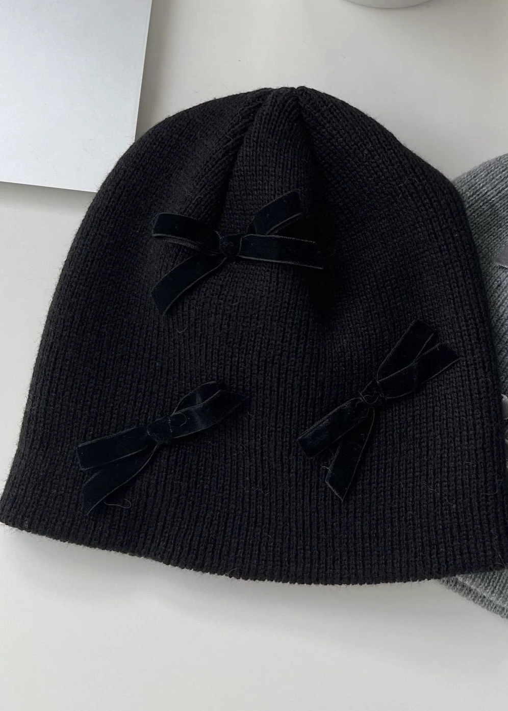ニット/セーターwillfully  black ribbon knit