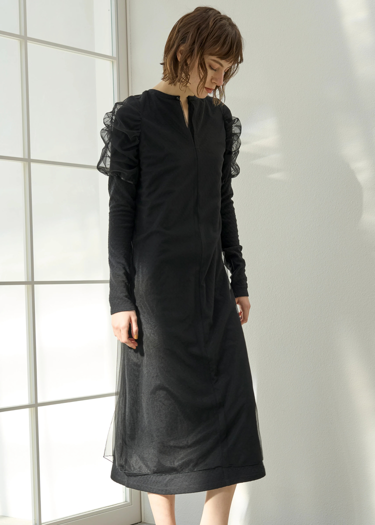 layered tulle floating jacquard gather OP / willfully（ウィル