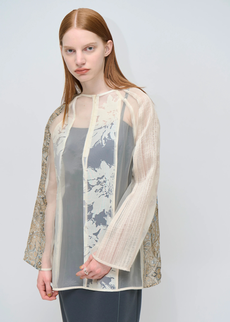 willfully(ウィルフリー) |patchwork various pattern sheer tops