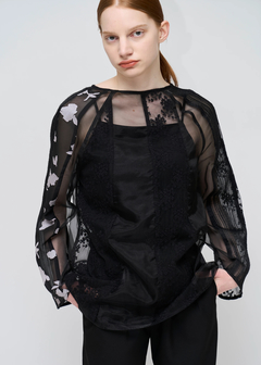 willfully(ウィルフリー) |patchwork various pattern sheer tops