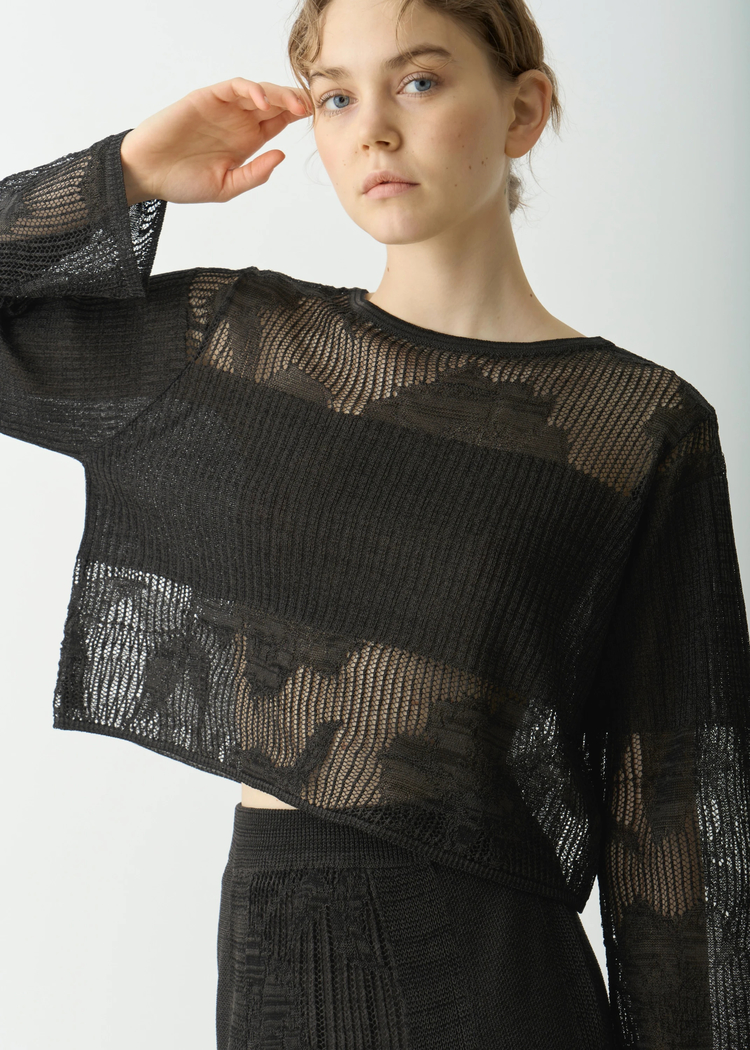 mesh flower rib sheer knit / willfully（ウィルフリー）のknit通販 