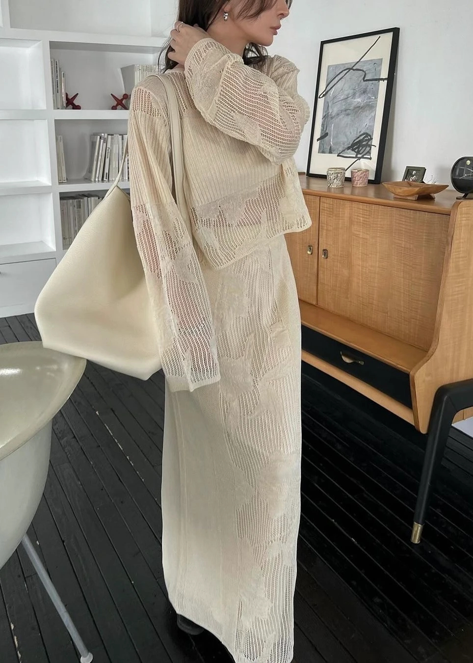 mesh flower rib sheer knit / willfully（ウィルフリー）のknit通販 