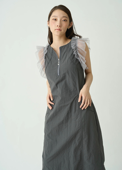 willfully(ウィルフリー) |tulle frill no sleeve nylon zip OP