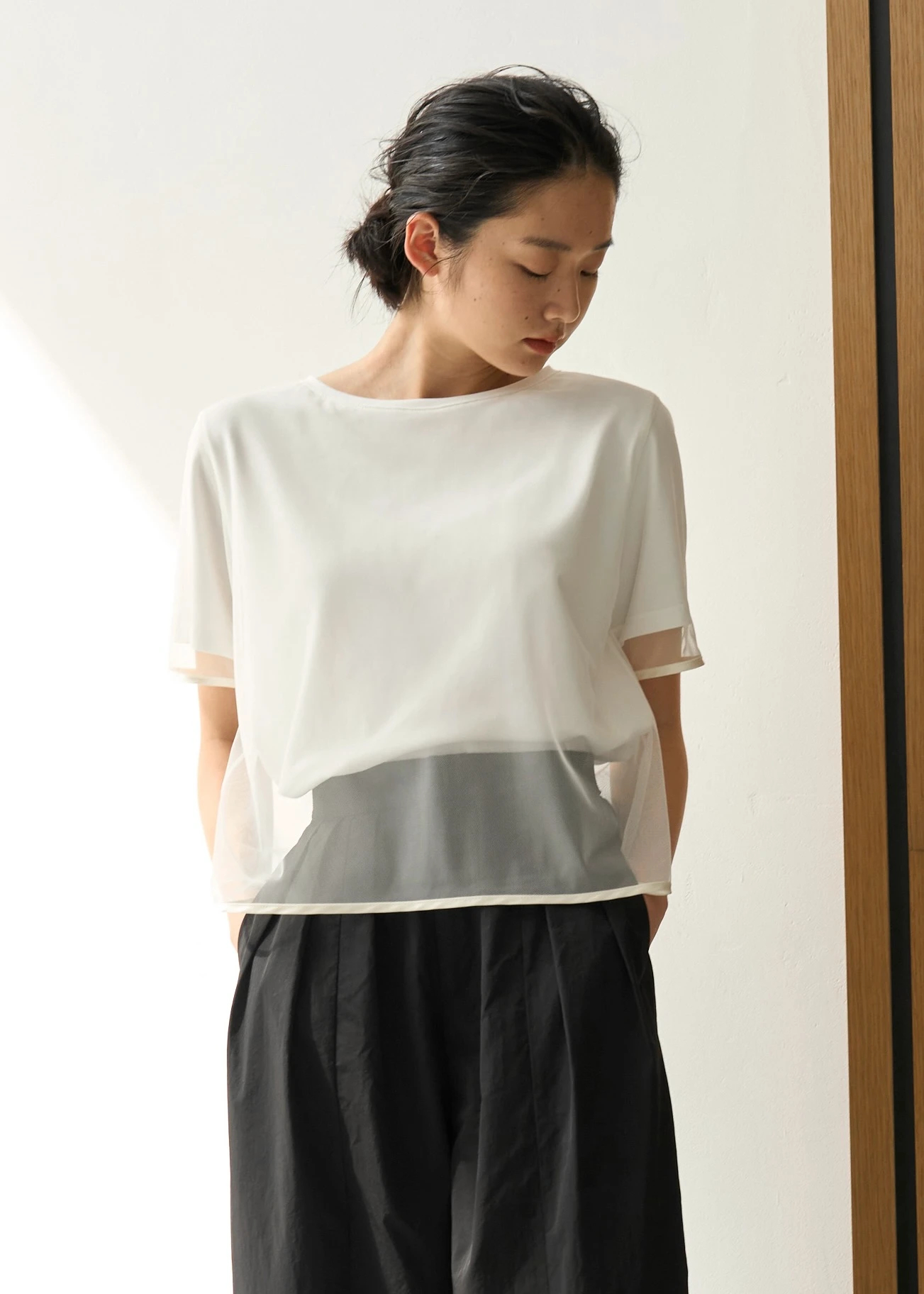 tulle combi piping T-shirt / willfully（ウィルフリー）のcut&sew 