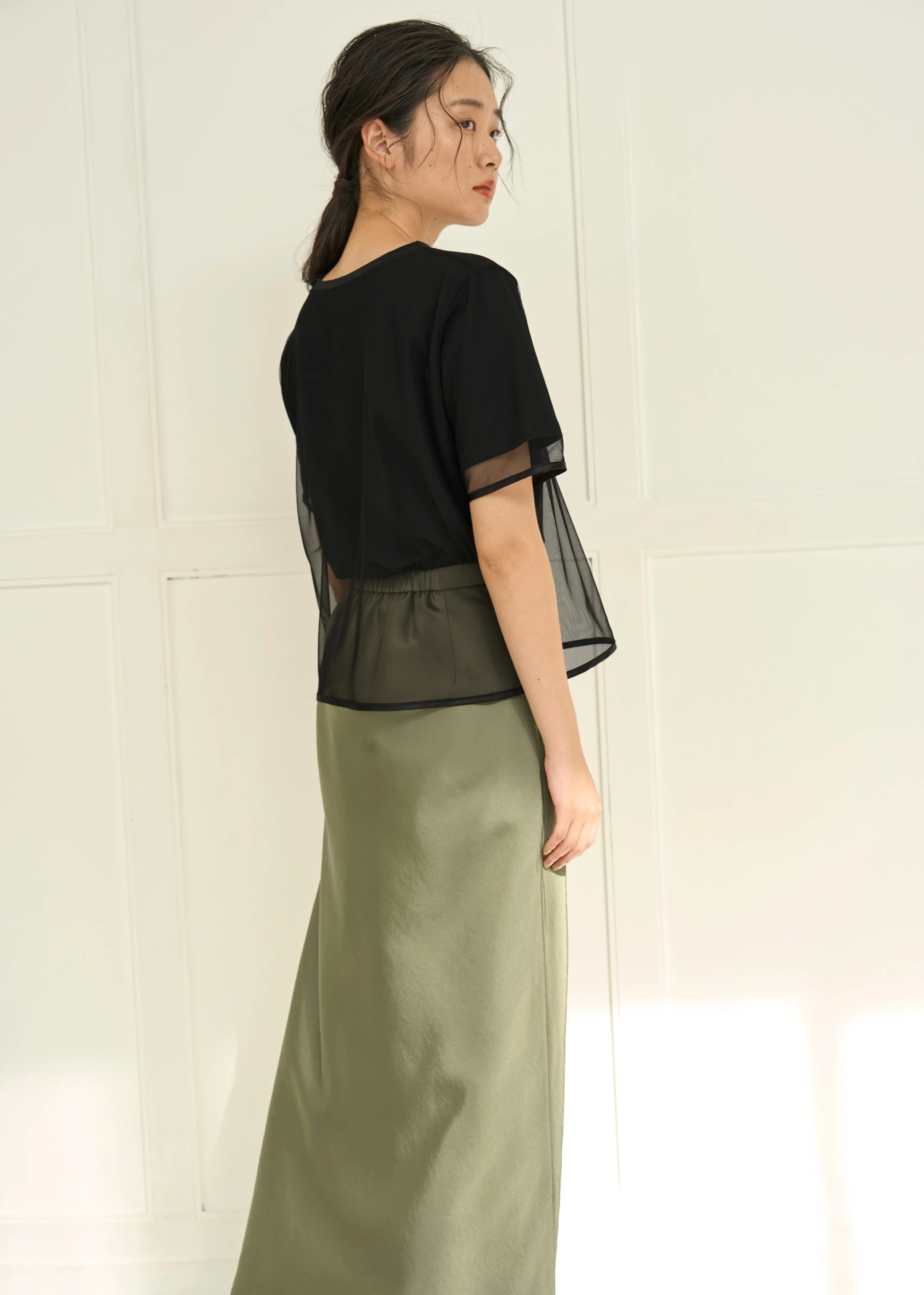tulle combi piping T-shirt / willfully（ウィルフリー）のcut&sew 