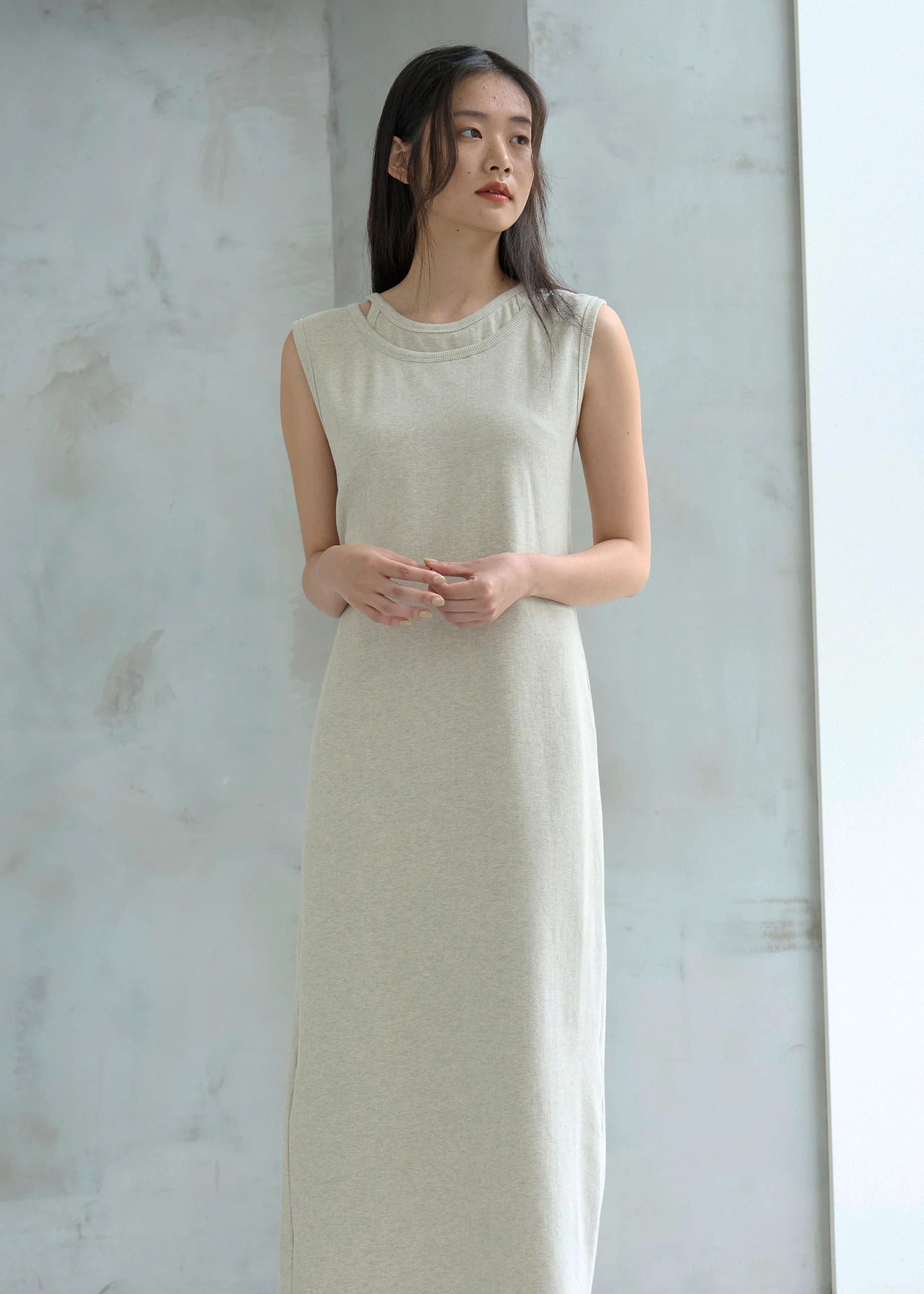 open shoulder layered like rib OP / willfully（ウィルフリー）の 